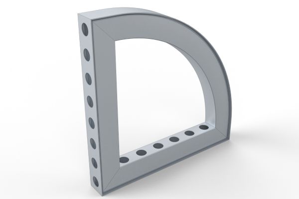 Straight frame with curved corner R430
